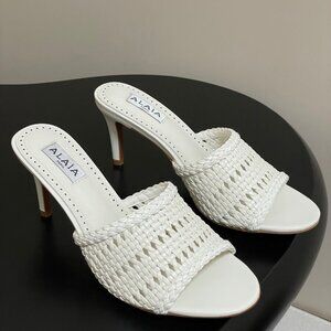 Alaia Elegant Handcrafted Woven Leather Heels 7cm Stilettos